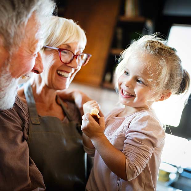 Granddaughter and grandparents